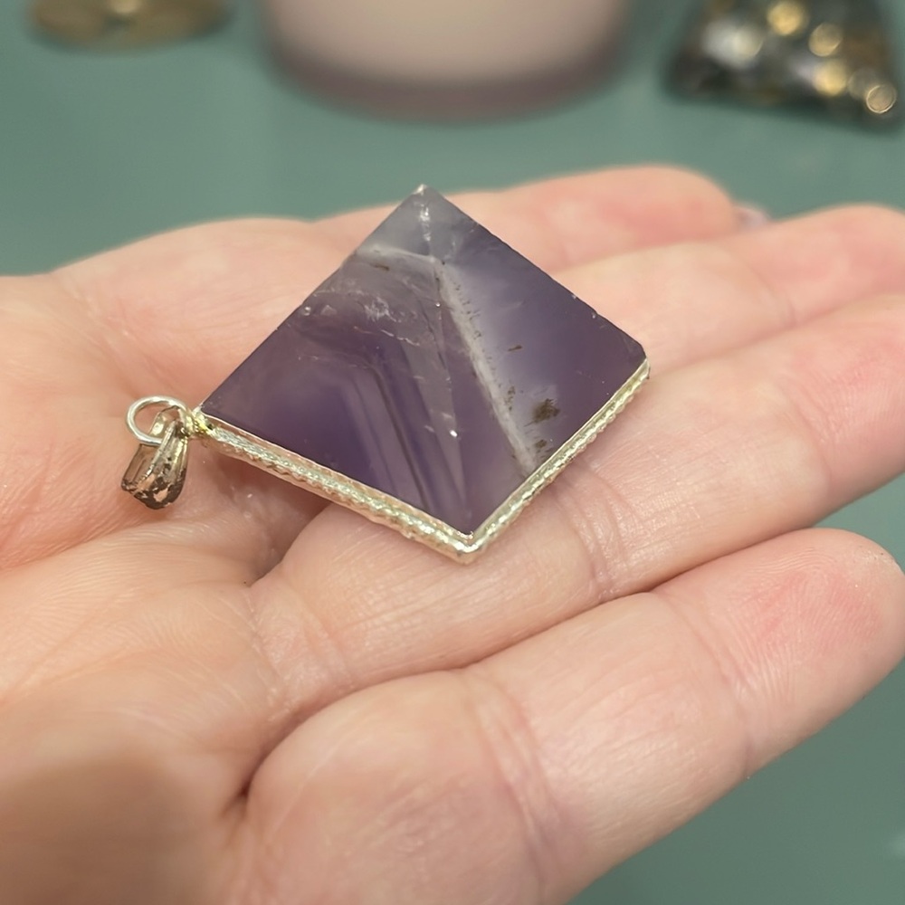 Amethyst Crystal Pyramid Pendant